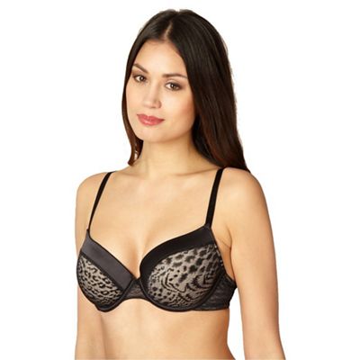 Black jacquard mega gel push-up bra